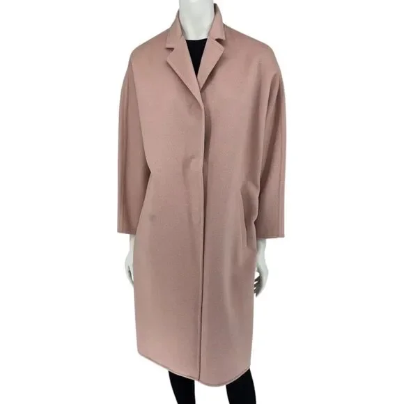 Prada Blush Pink Alpaca-Blend Cocoon Coat – Size IT 36